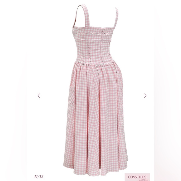 House of CB Vivien Gingham Midi Sundress - Size M - Picture 6 of 10